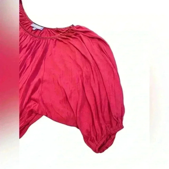 Vivienne Tam Womens Bat Sleeve Scoop Neck Jersey in Fuisha Pink Shirt Size Small - Picture 2 of 6